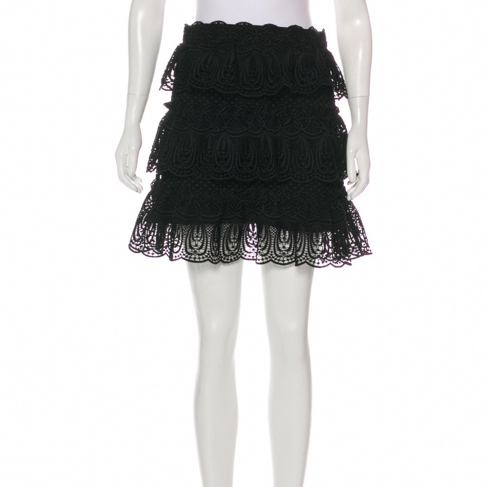 Self Portrait Tiered Gulpure Mini Skirt Size 6 - Picture 2 of 7